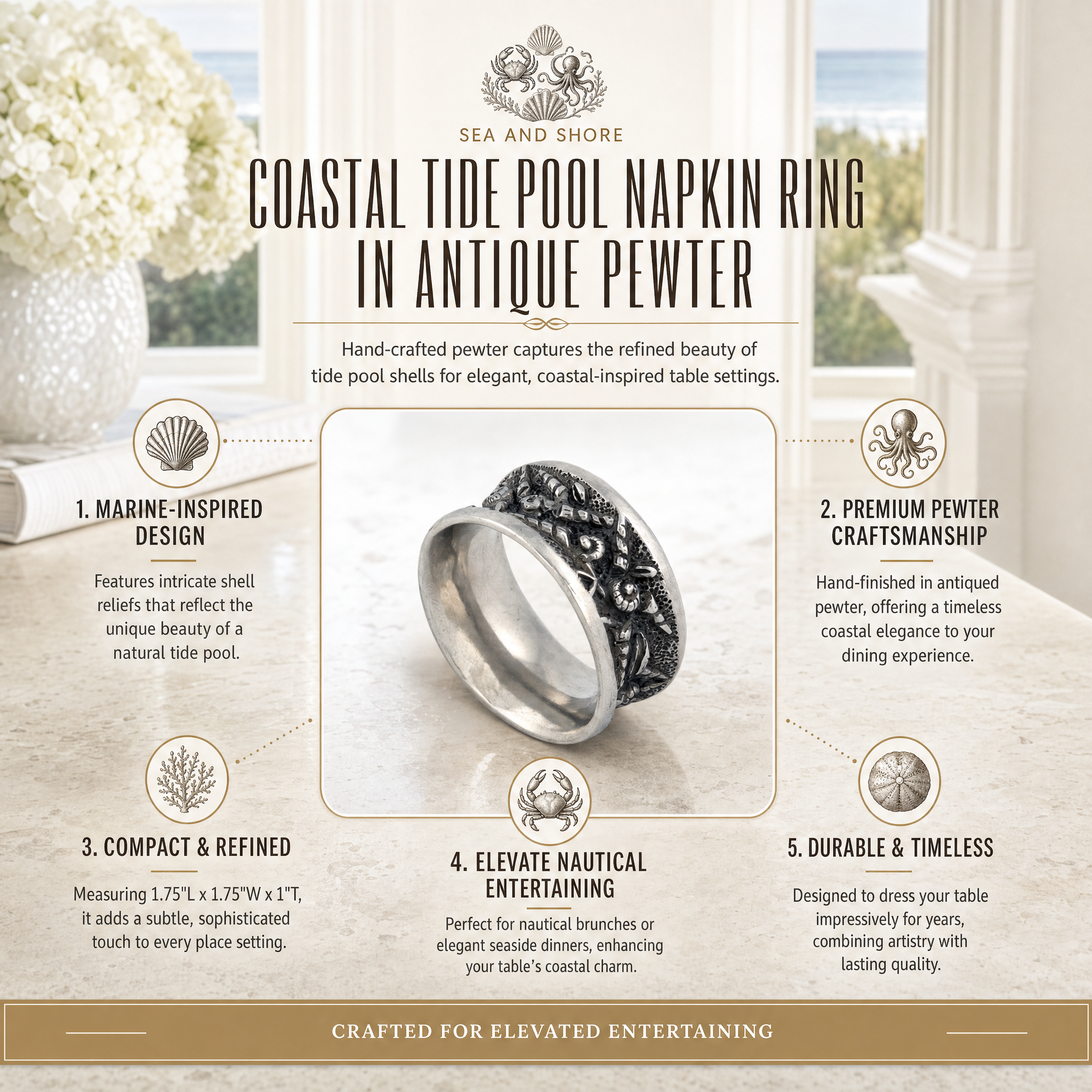 Coastal Tide Pool Napkin Ring