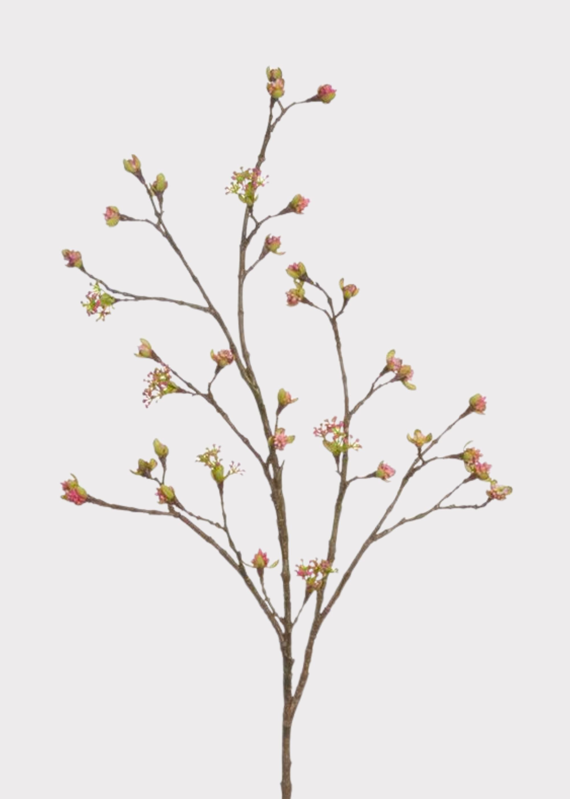 Artificial Budding Flower Branch in Fuchsia - 42"