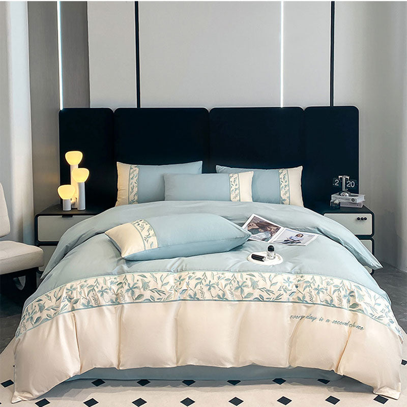 Premium French 100S Long-Staple Cotton Embroidered Bedding Set