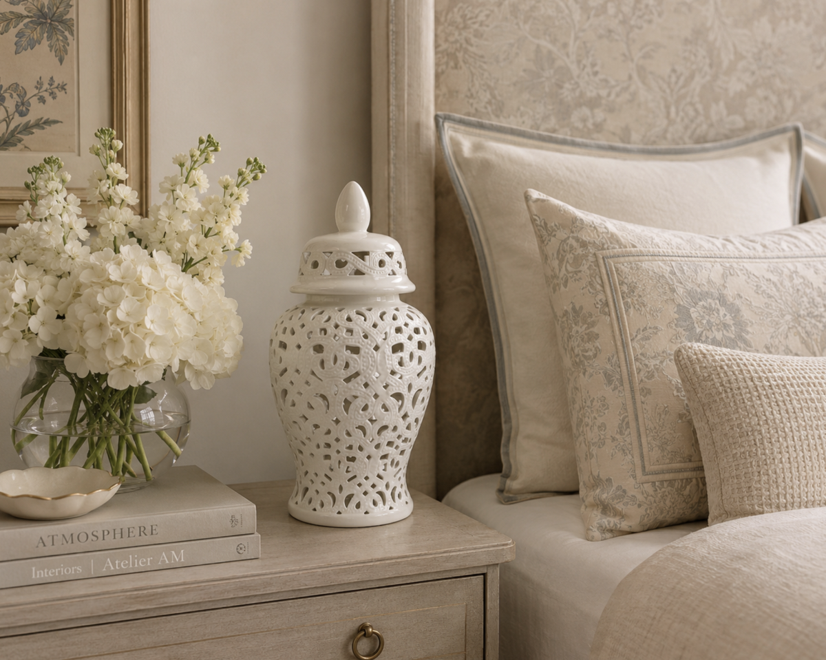 Ornate Scroll Pierced Jar (3 Sizes)