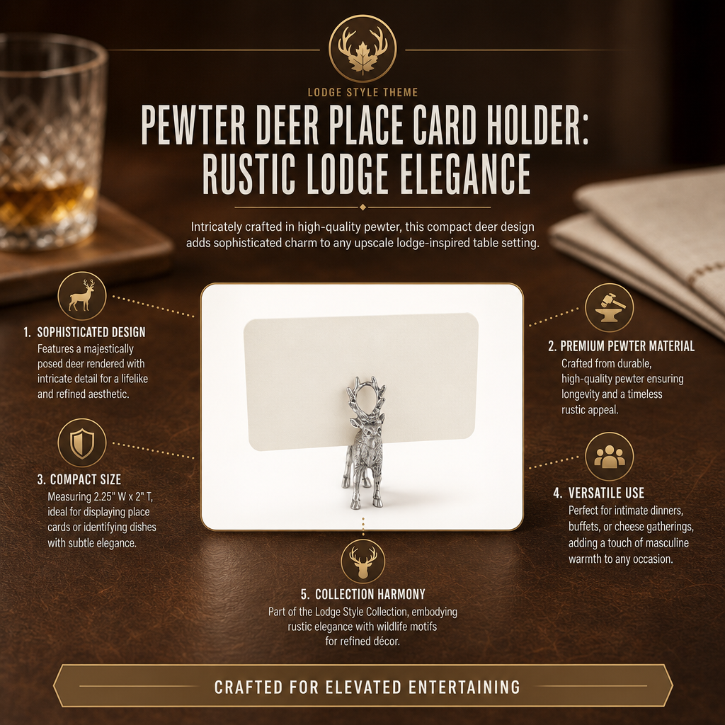 Pewter Deer Place Card Holder