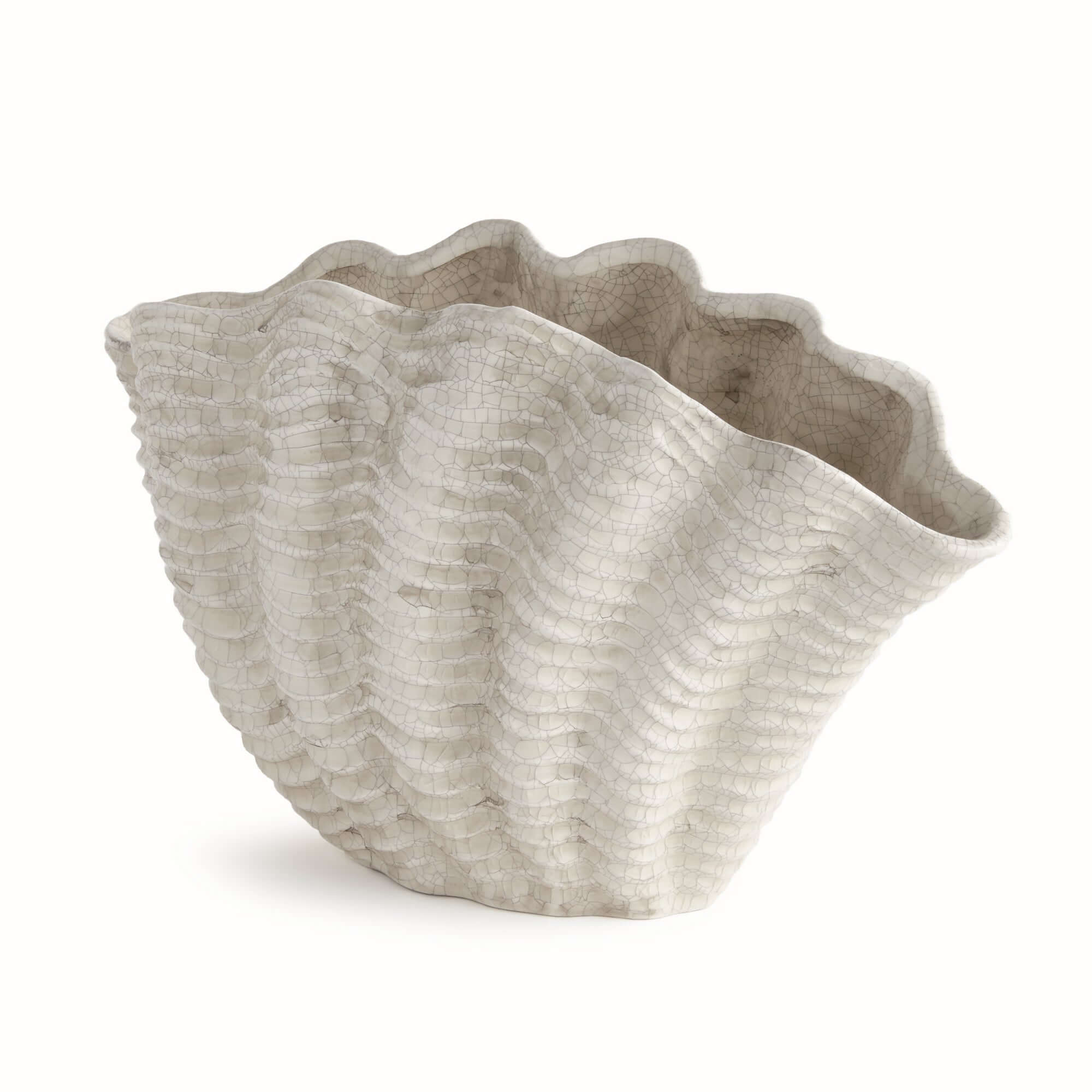 Shell-shaped decorative item on a white background