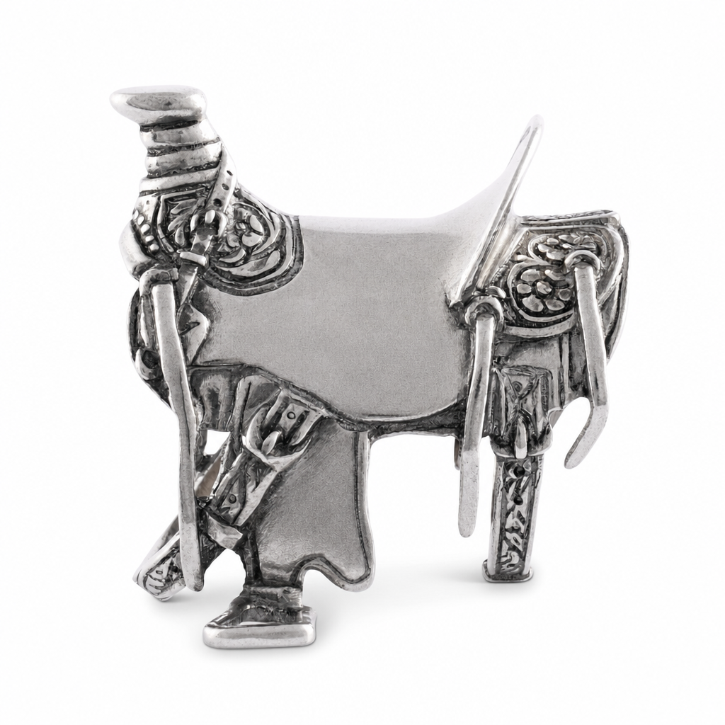 Pewter Cowboy Saddle Napkin Ring