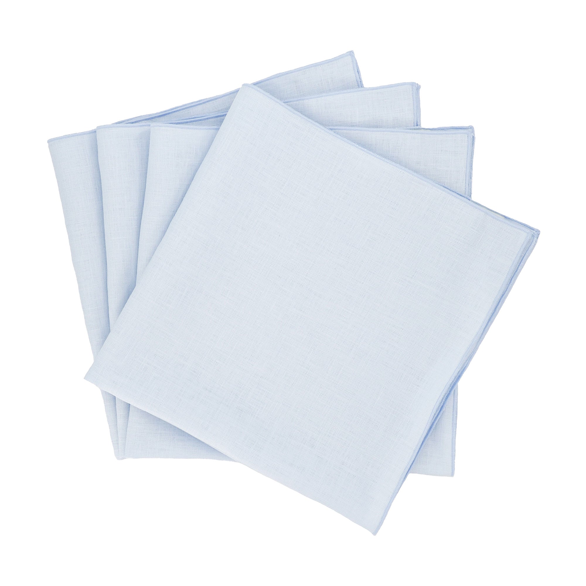 Blue Linen Dinner Napkins, Set of 4
