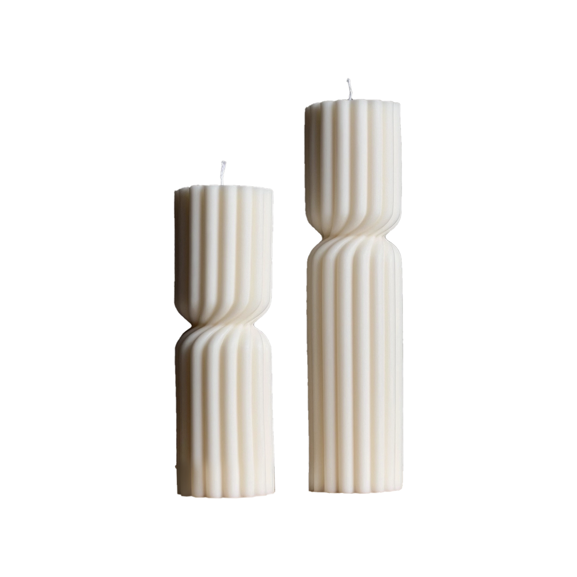 Fluted Hourglass Pillar Candle