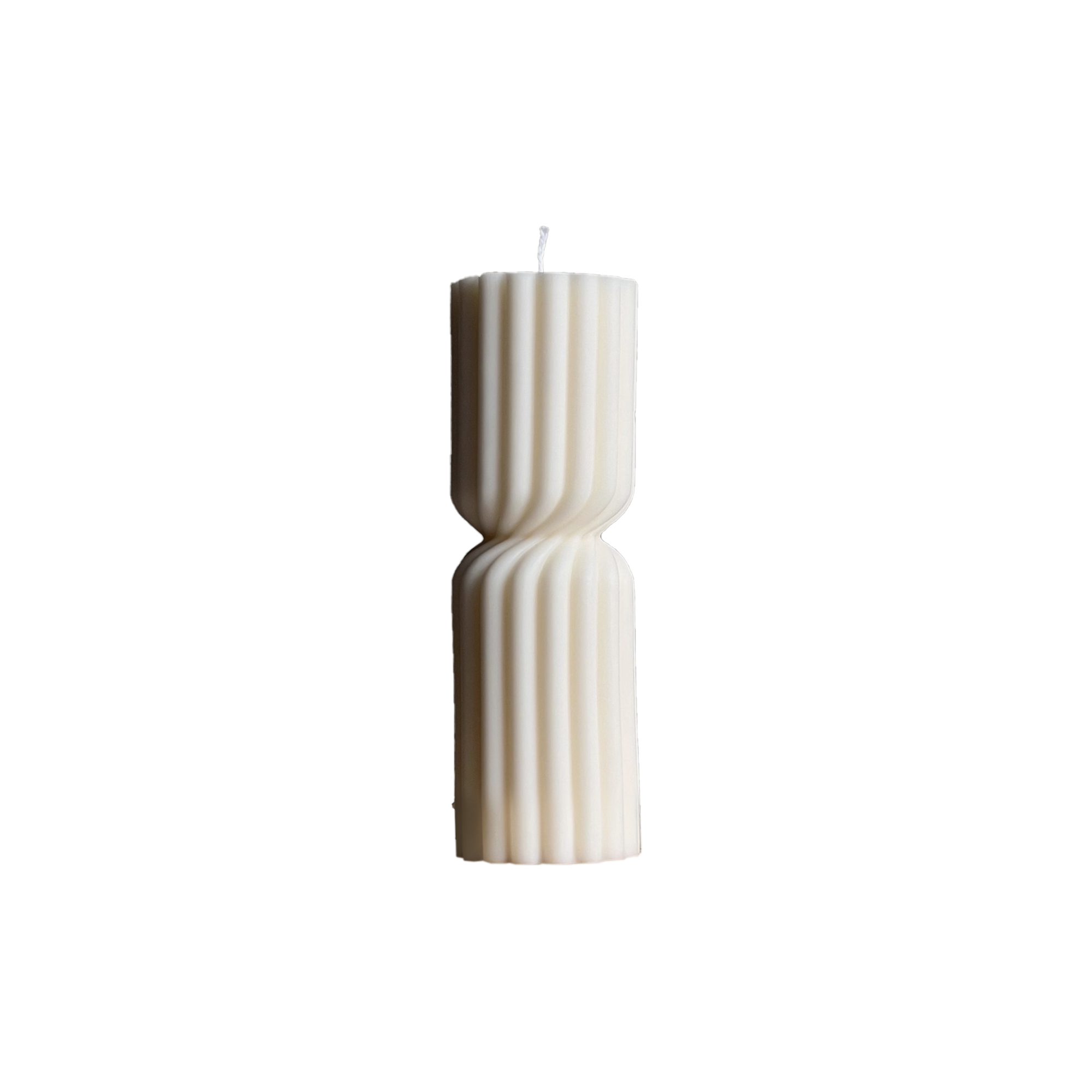 Fluted Hourglass Pillar Candle