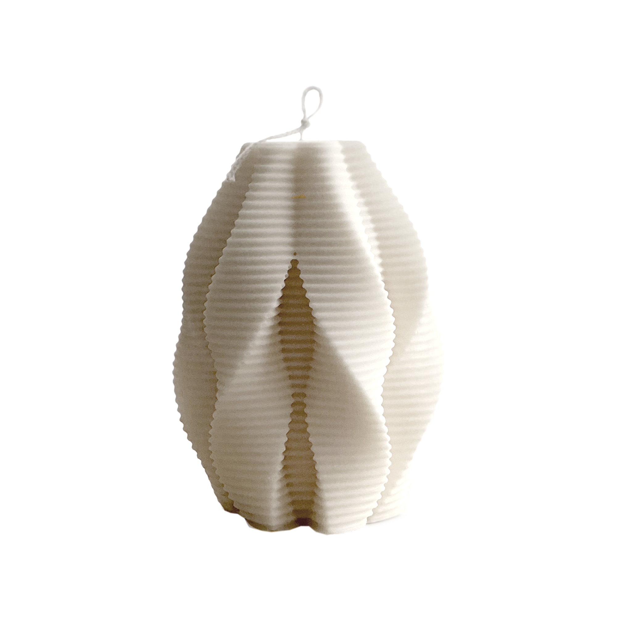 Ribbed Swirl Candle: Cream