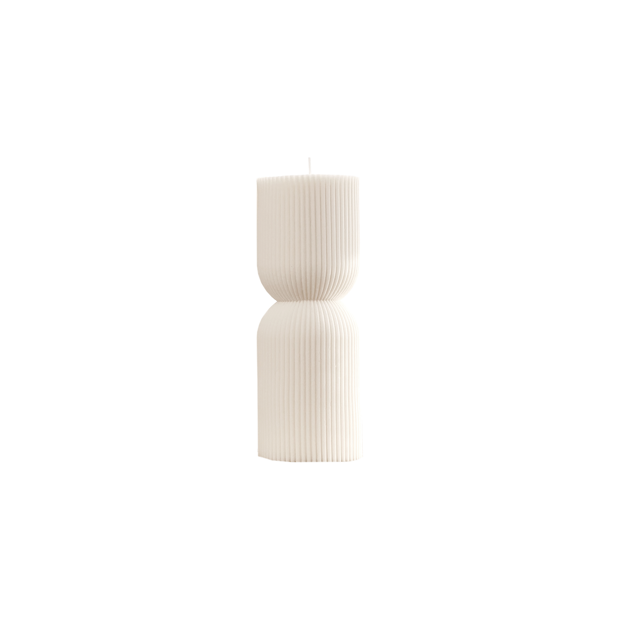 Ribbed Hourglass Pillar Candle