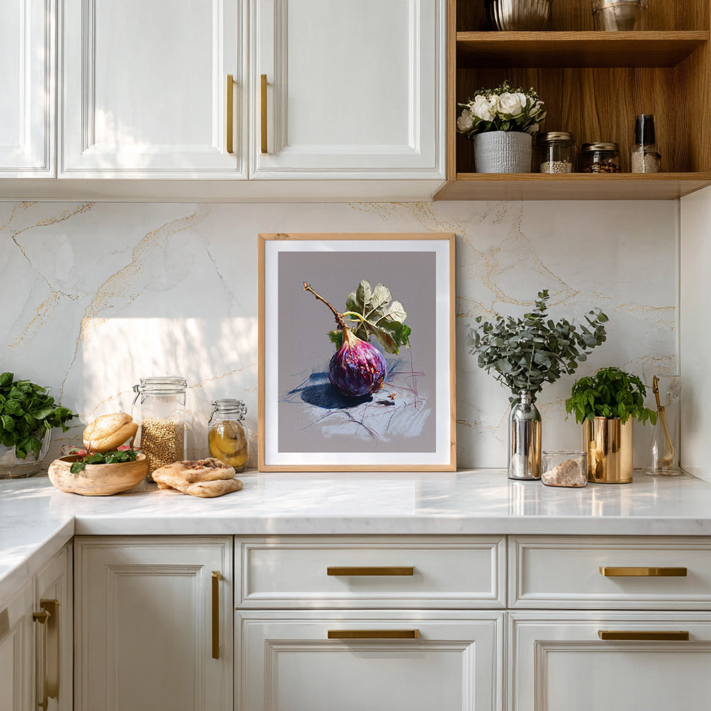 Vibrant Fig Fine Art Print – A Stunning Botanical Still Life Sketch