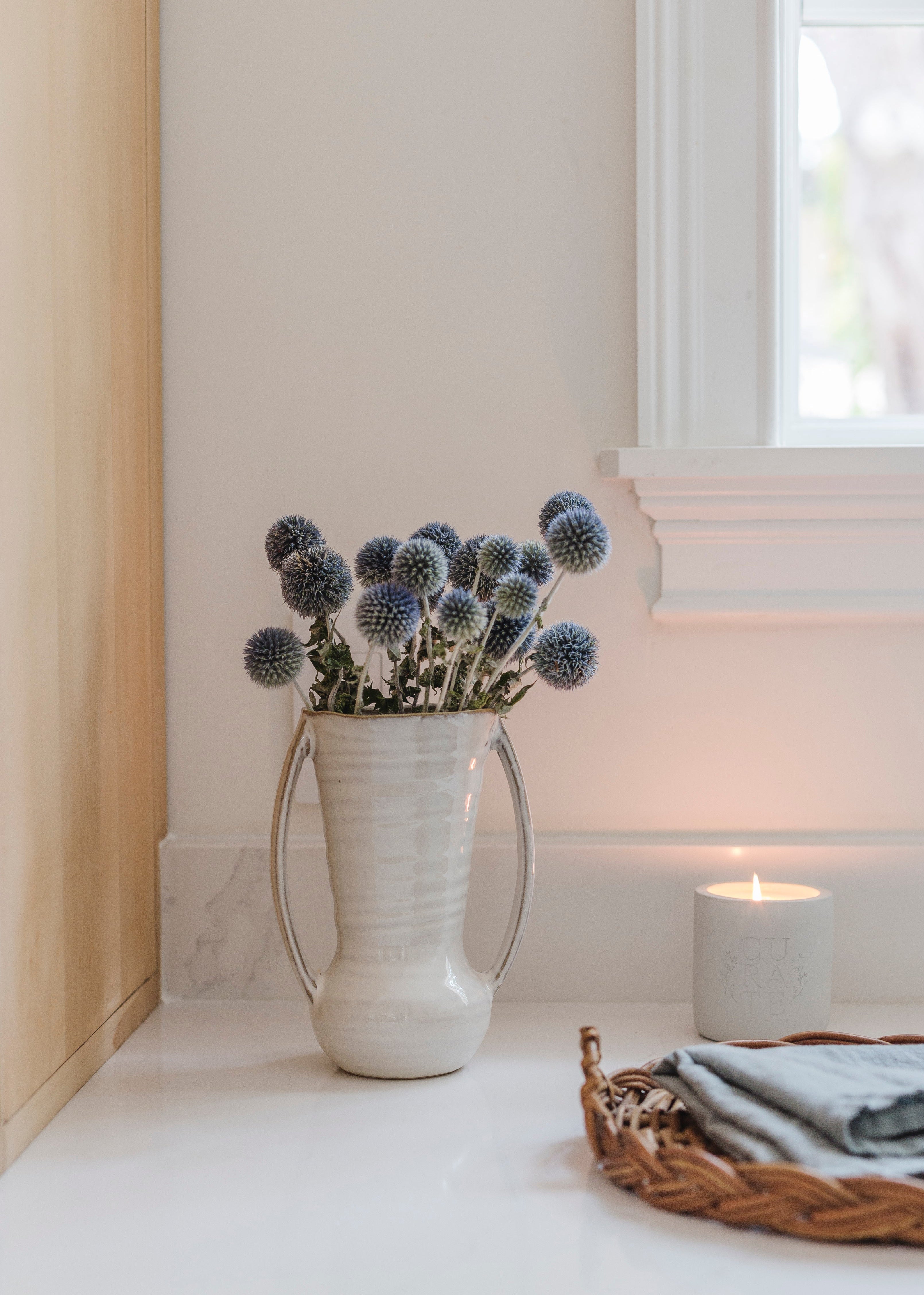 Blue Dried Echinops Globe Thistles - 16-22"