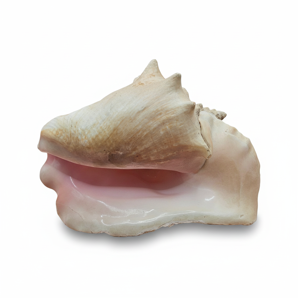 Conch seashell on a white background