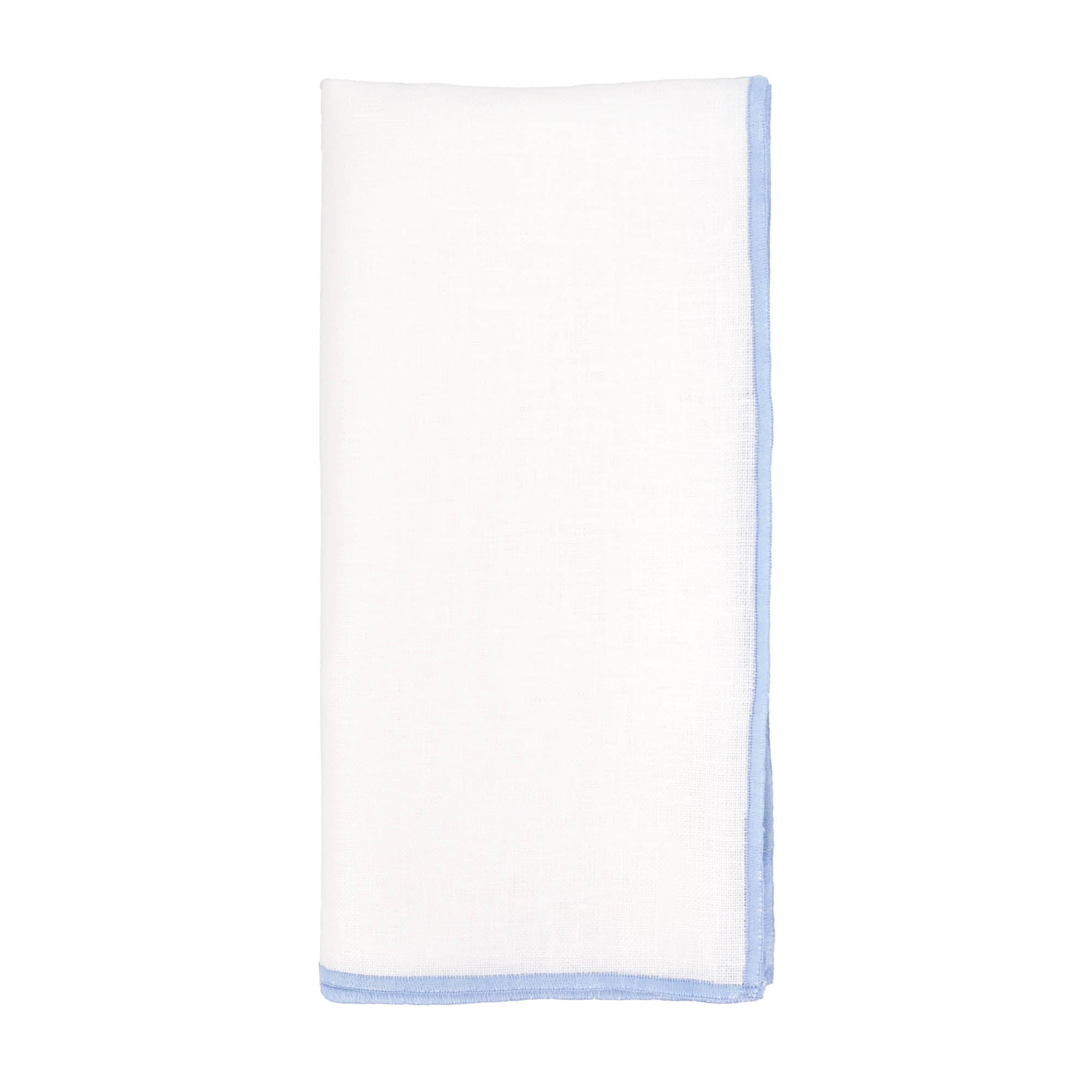 Linen Napkins With Blue Stitch Edges, Set of 4
