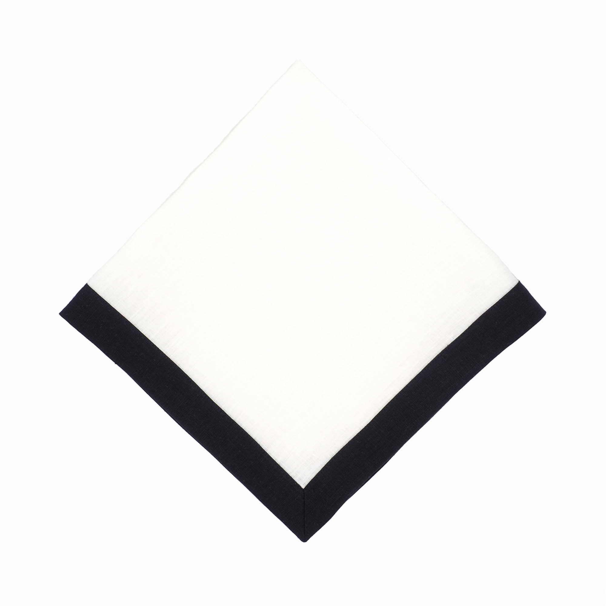Linen Napkins With Black Borders, Set of 4