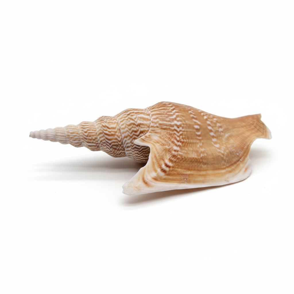 Lister’s Conch Display Shell – 5.5" Golden Spiral Coastal Décor Piece Mirabilistrombus listeri