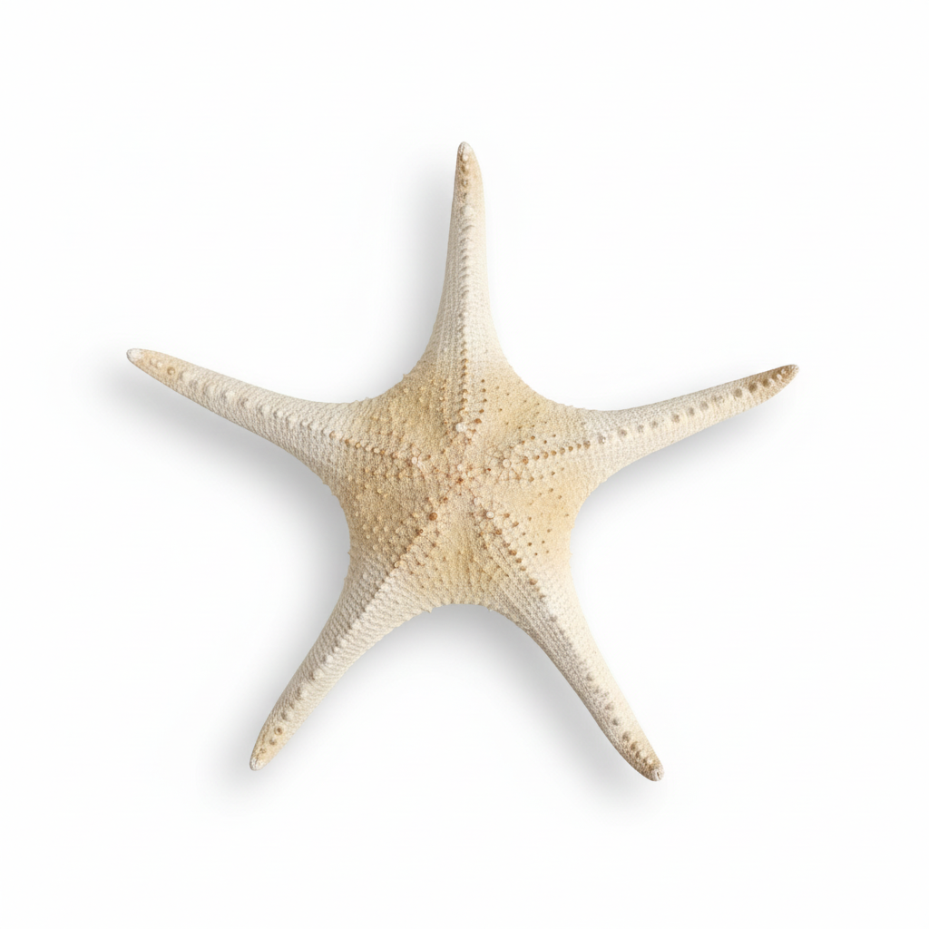 Authentic 14 inch pink tip Starfish on a white background