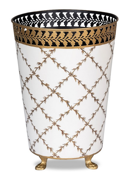IVORY Pierced Gold Leaf TISSUE HOLDER