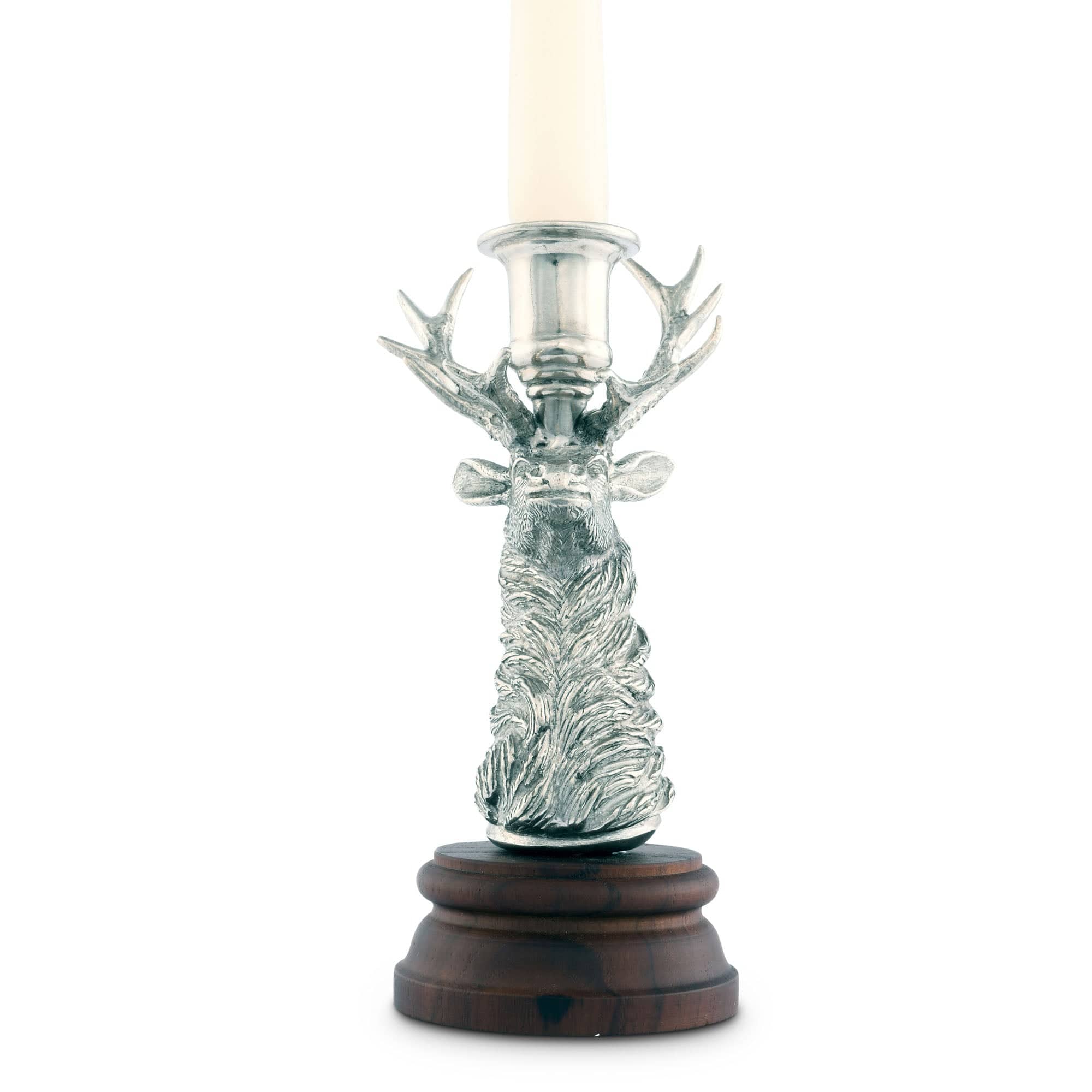 Pewter Elk 1 Taper Candlestick