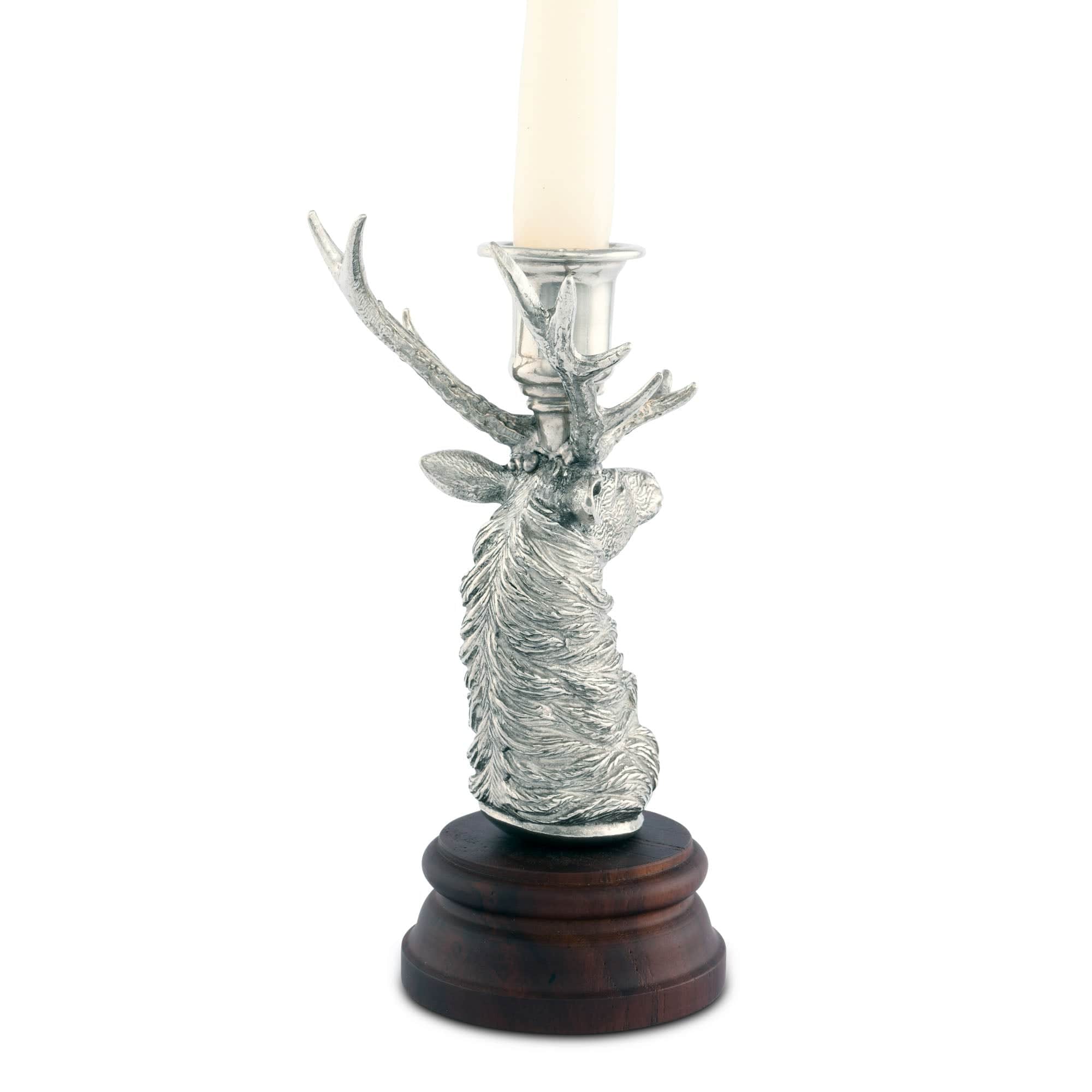 Pewter Elk 1 Taper Candlestick