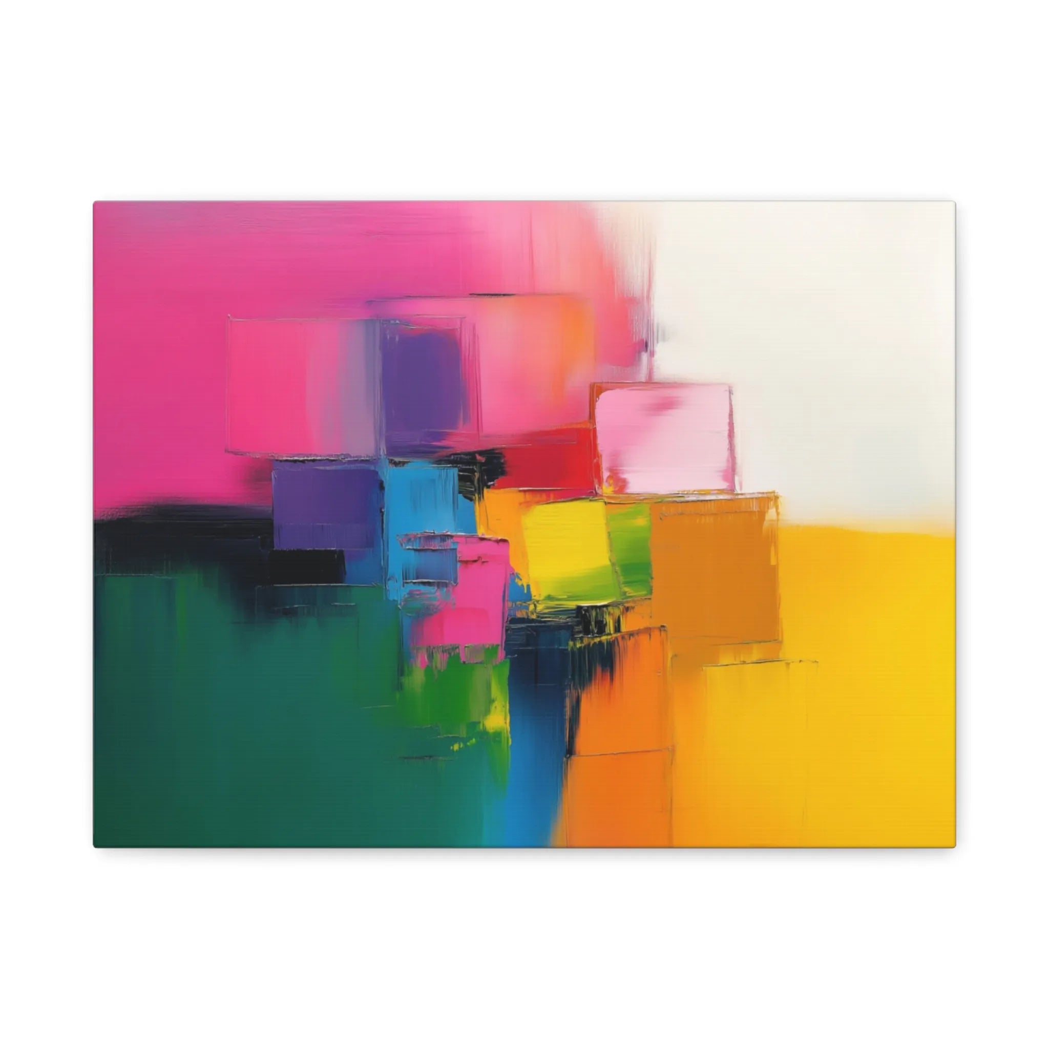 Colorful Abstract Canvas Wall Art – Gallery Wrapped Vibrant Impasto Print - 'Impasto II'