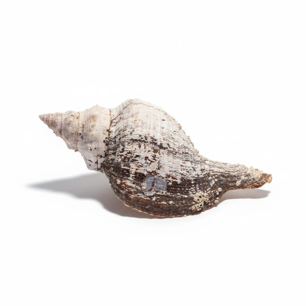 Vintage Horse Conch Shell with Periostracum – Triplofusus giganteus 14" Display Accent