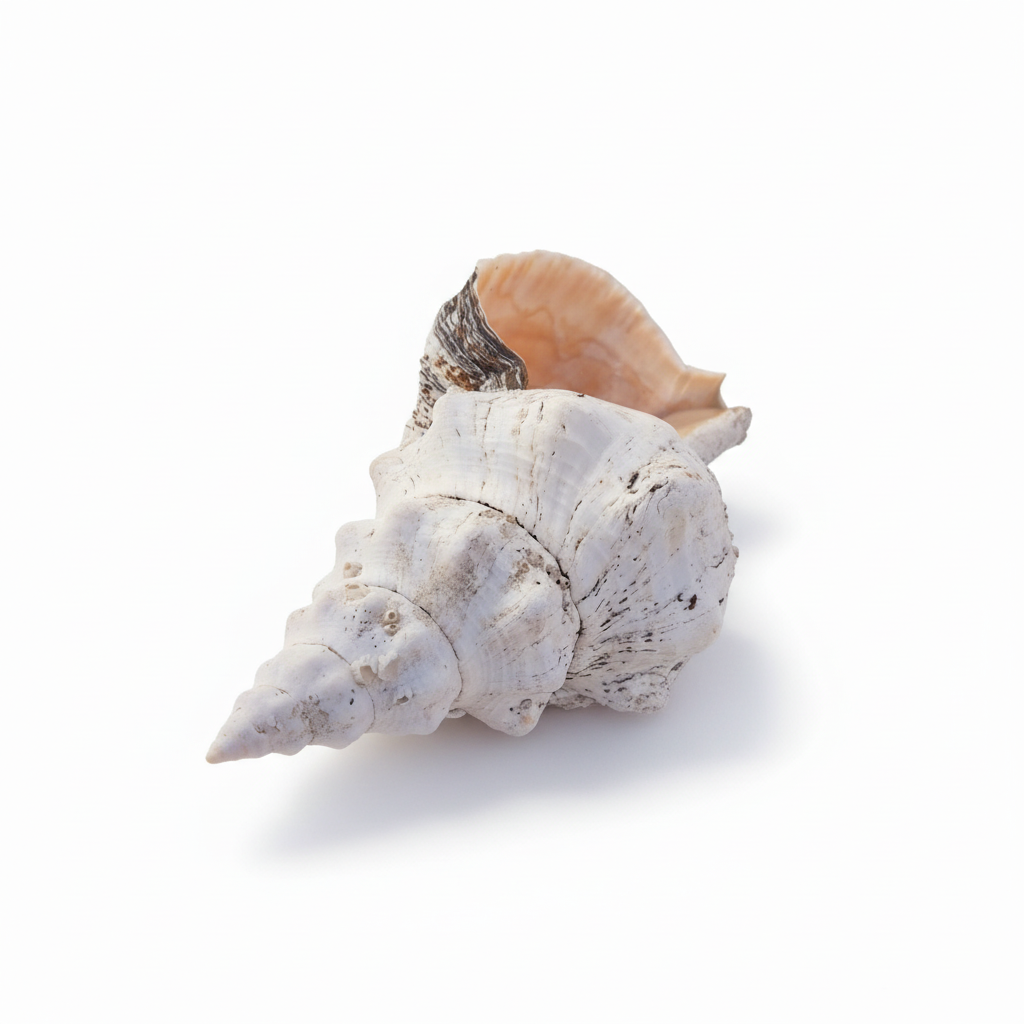 Vintage Horse Conch Shell with Periostracum – Triplofusus giganteus 15" Display Accent