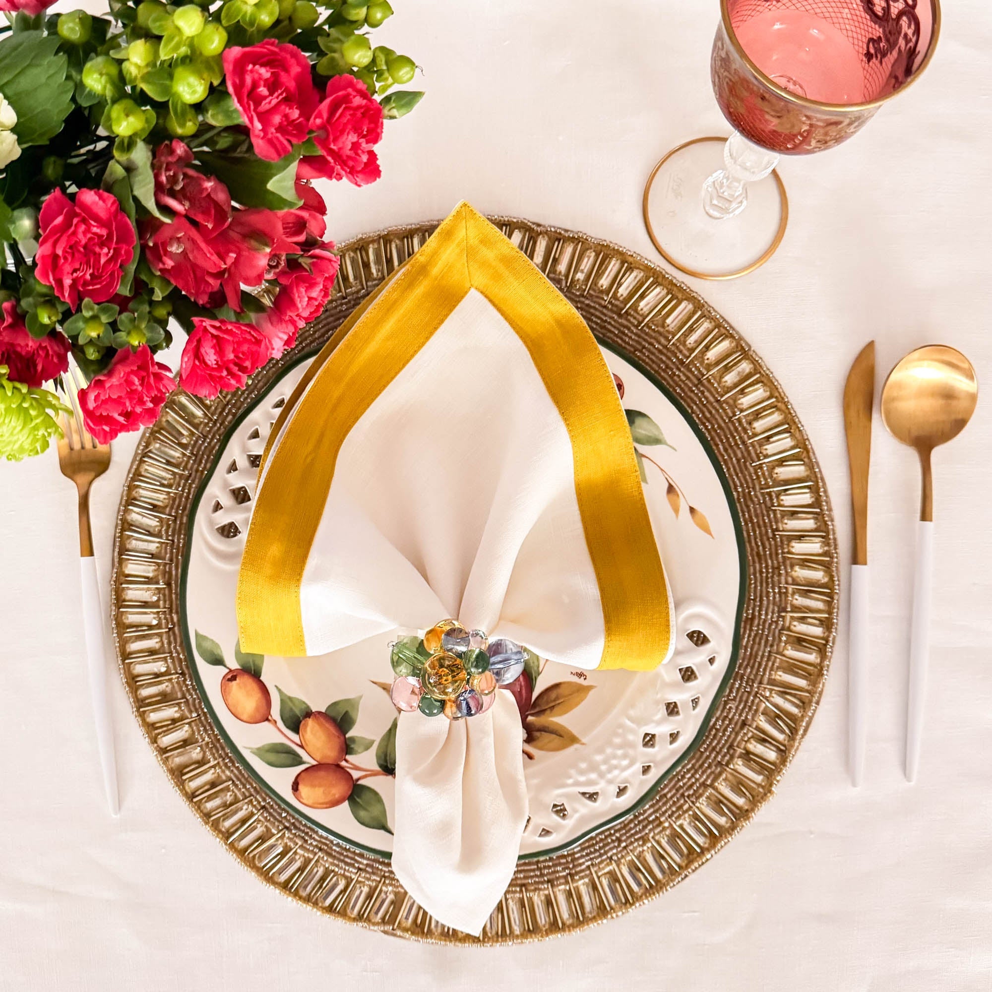 Yellow Diamonds Placemats, Set of 2