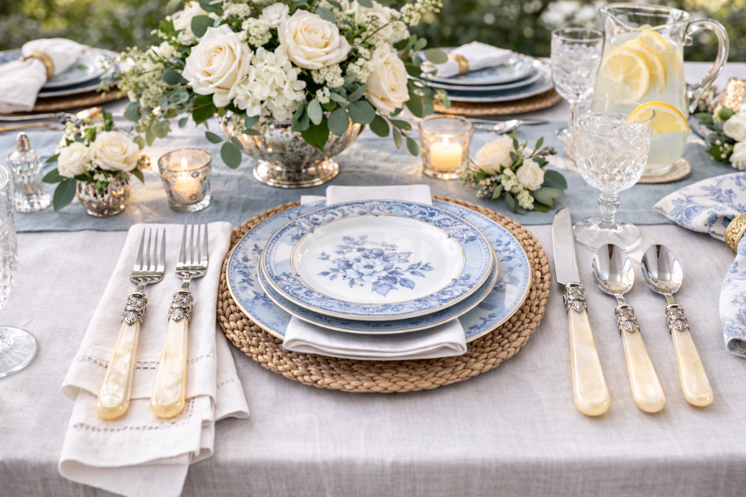 Ivory Pearlized Five Piece Flatware Set