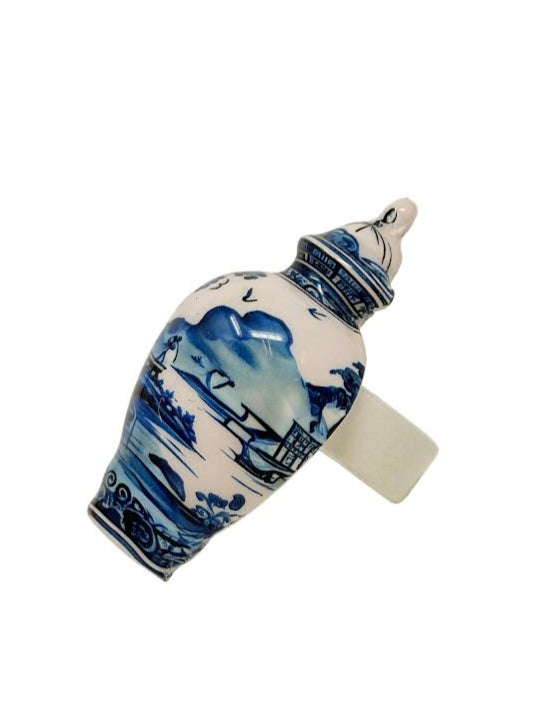 Blue & White Village Scene Ginger Jar Set of 4 Napkin Ring