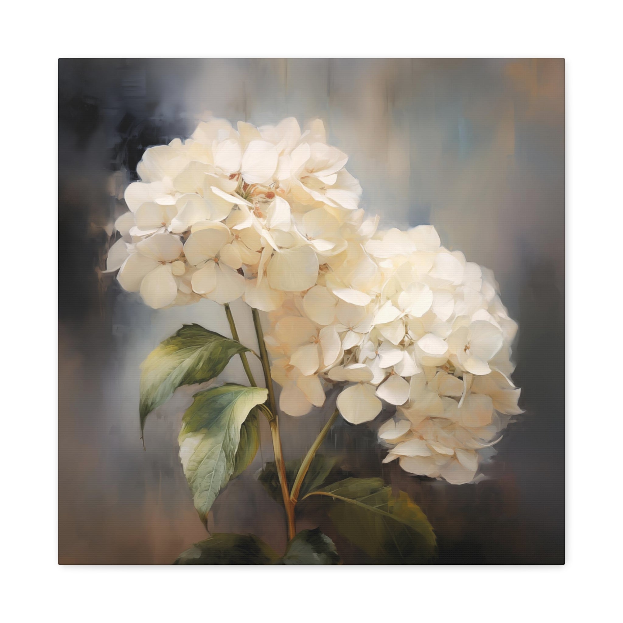 White Hydrangeas Wall Art - Canvas Print Gallery Wrap - Still Life