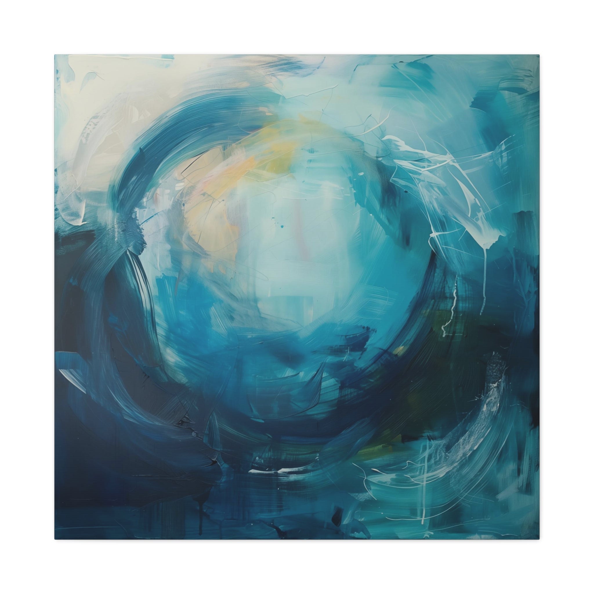 Abstract Canvas Print Gallery Wrap - Blue Circle