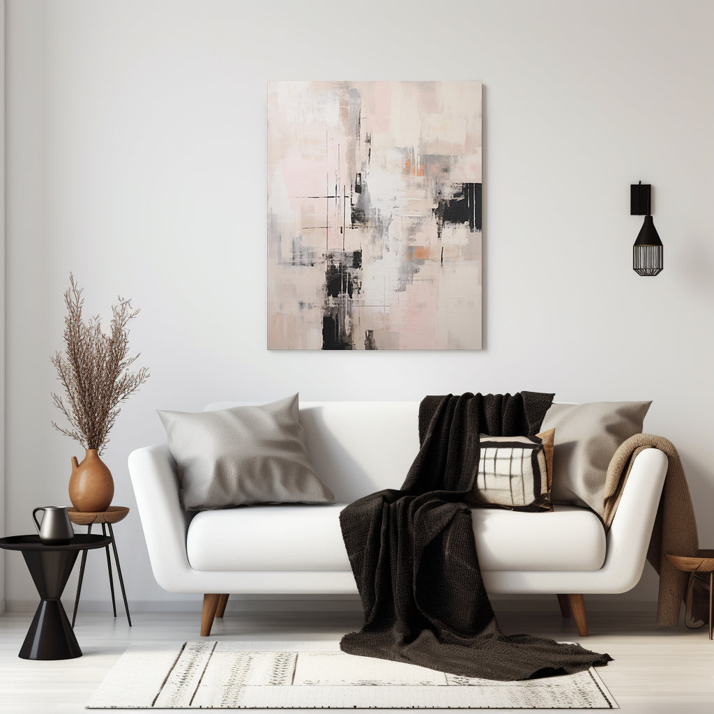 Abstract Neutral Blush Wall Art - Canvas Print Gallery Wrap