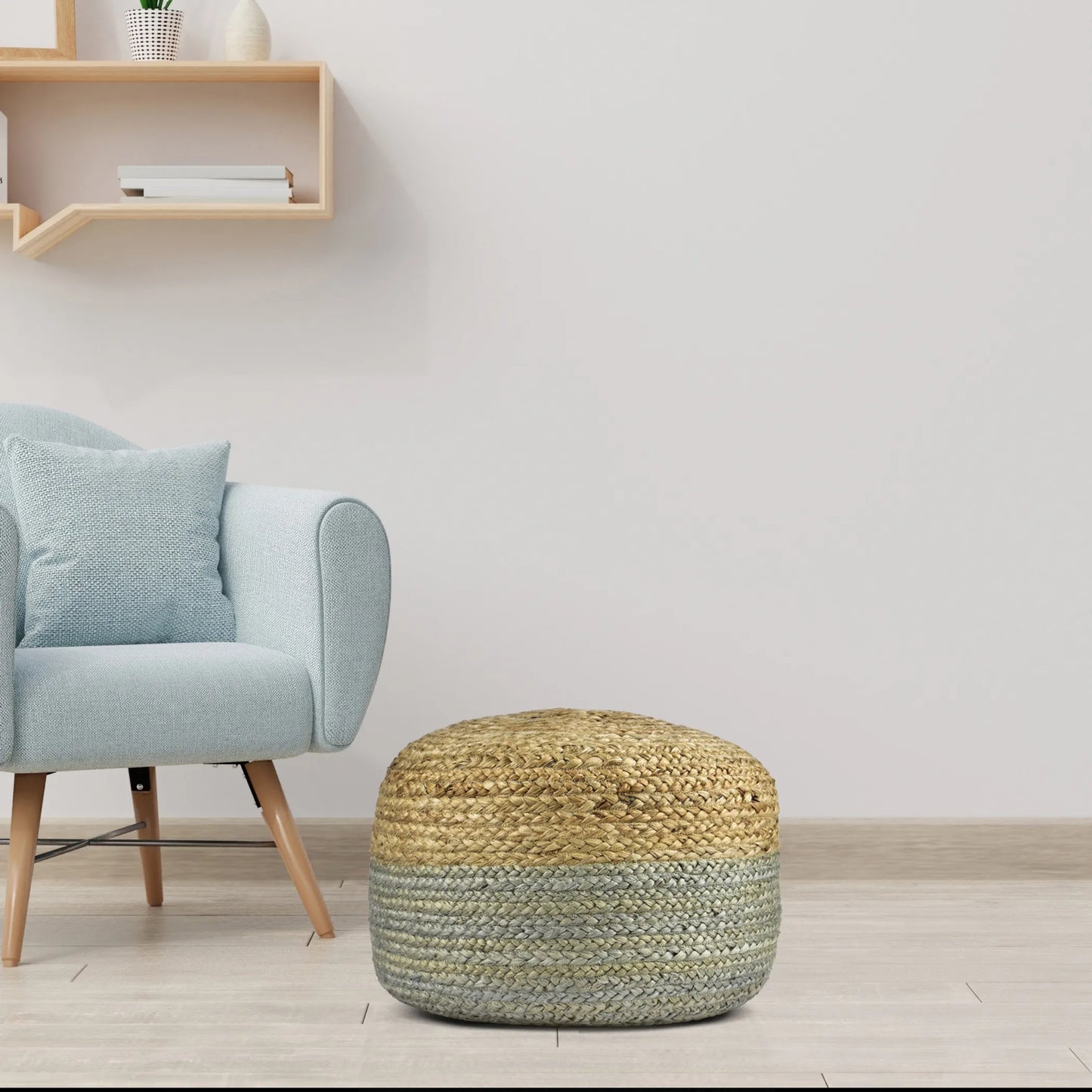 Mcnally 18" Wide Round Pouf Ottoman