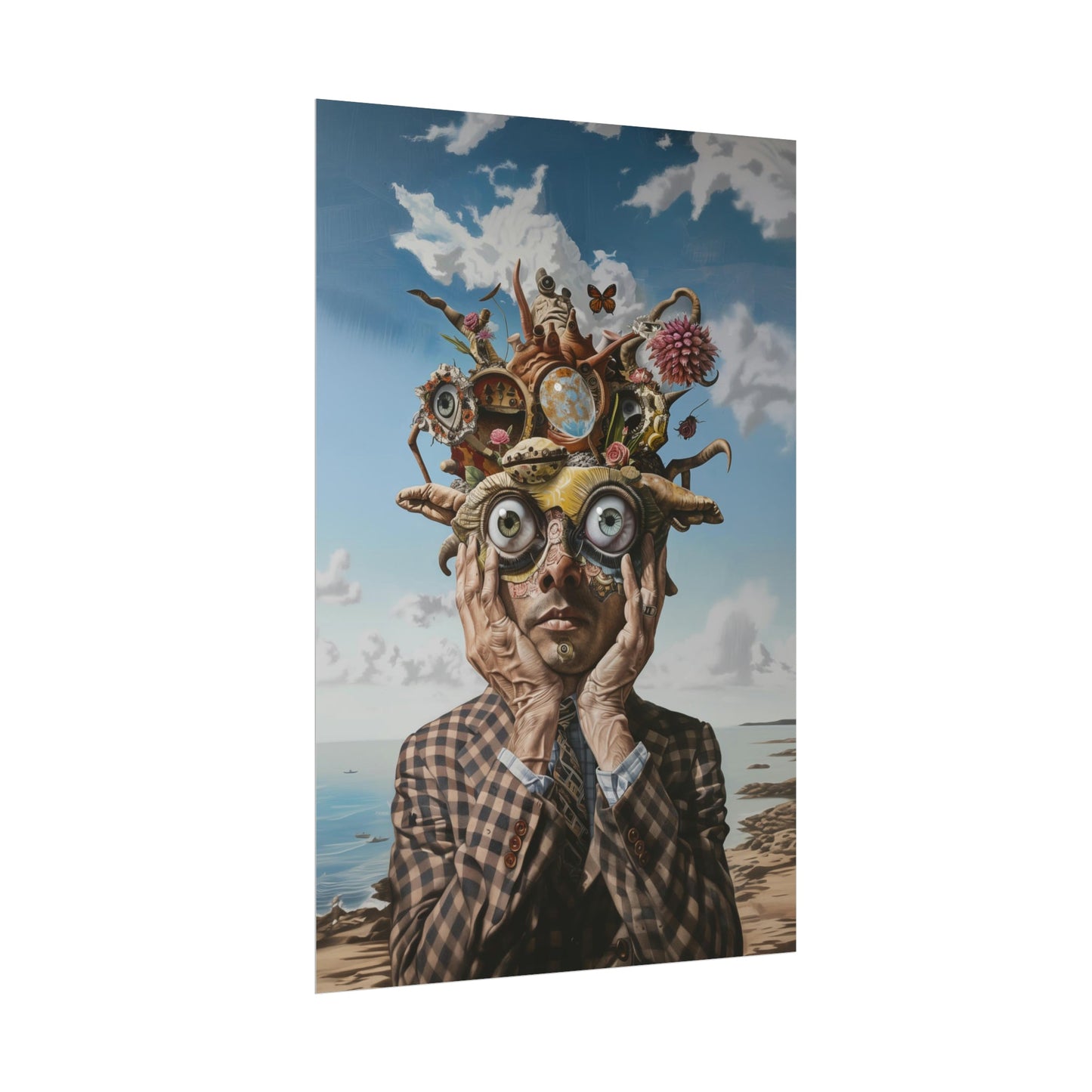 Surrealism Wall Art Print - A Head Full of Junk