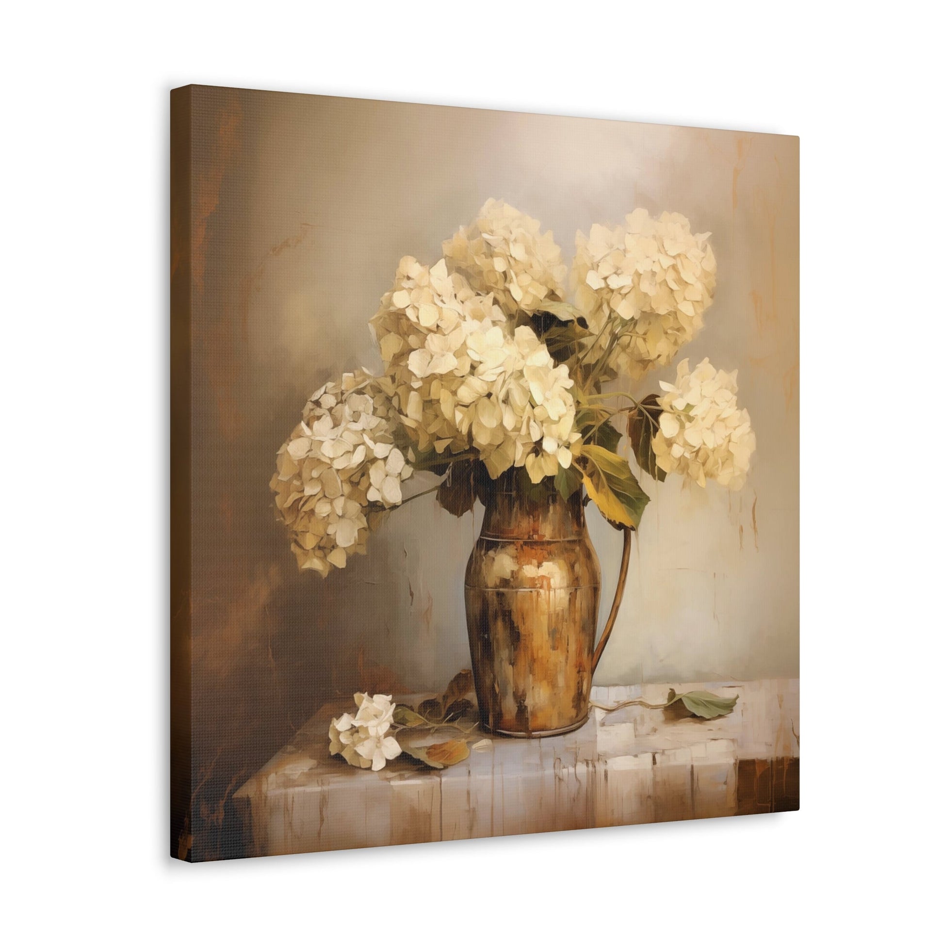 White Hydrangeas Wall Art - Canvas Print Gallery Wrap - Still Life