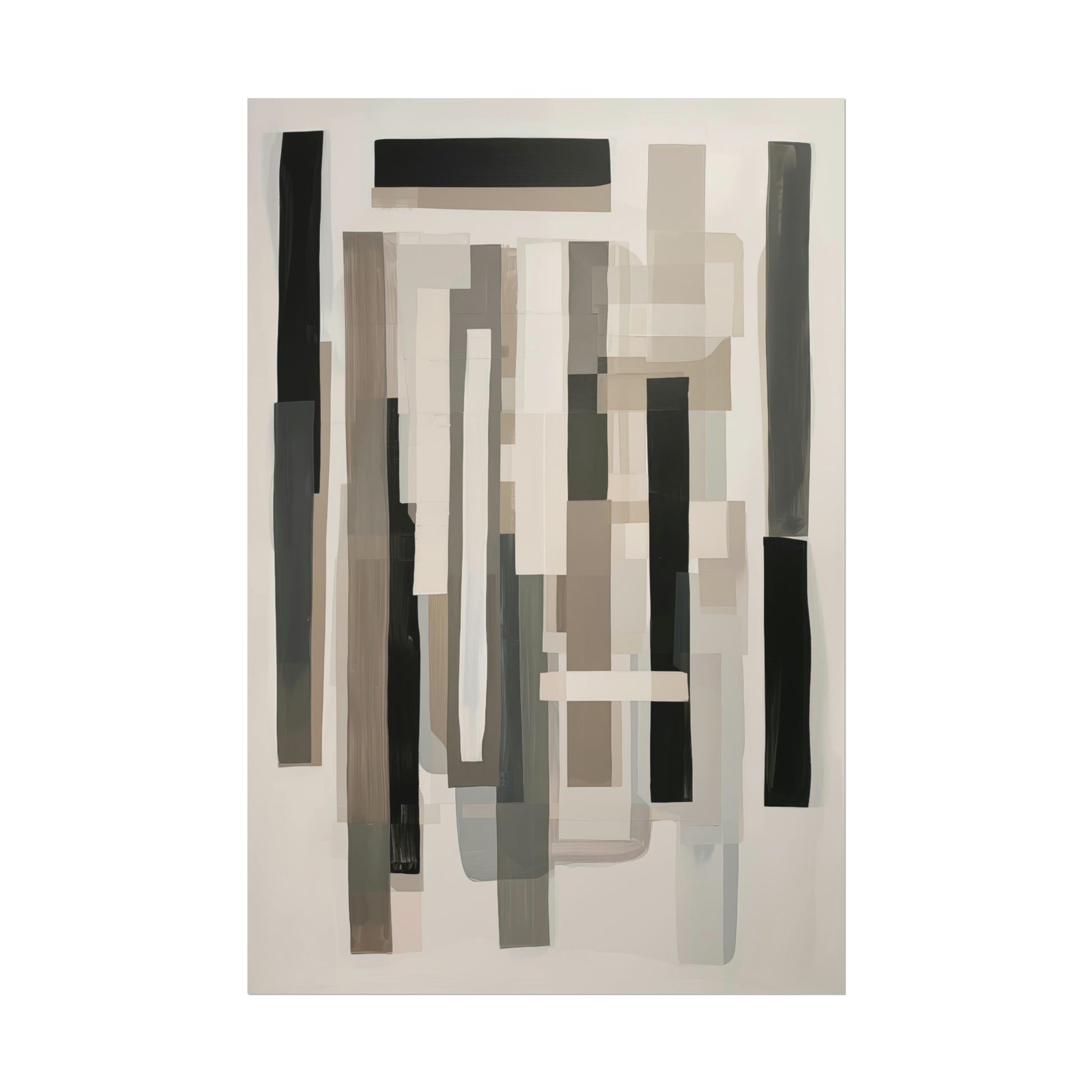 Abstract Wall Art Print - Fluted Neutrals