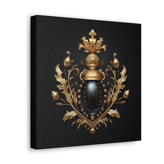 Beetle Wall Art - Canvas Print Gallery Wrap - Renaissance Gold and Black Emblem