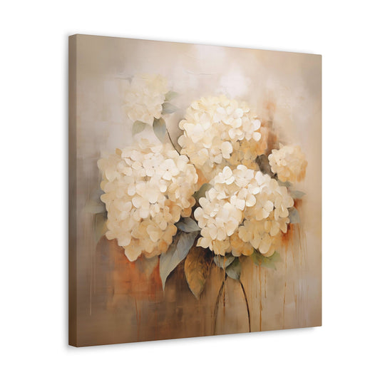 White Hydrangeas Wall Art - Canvas Print Gallery Wrap - Still Life