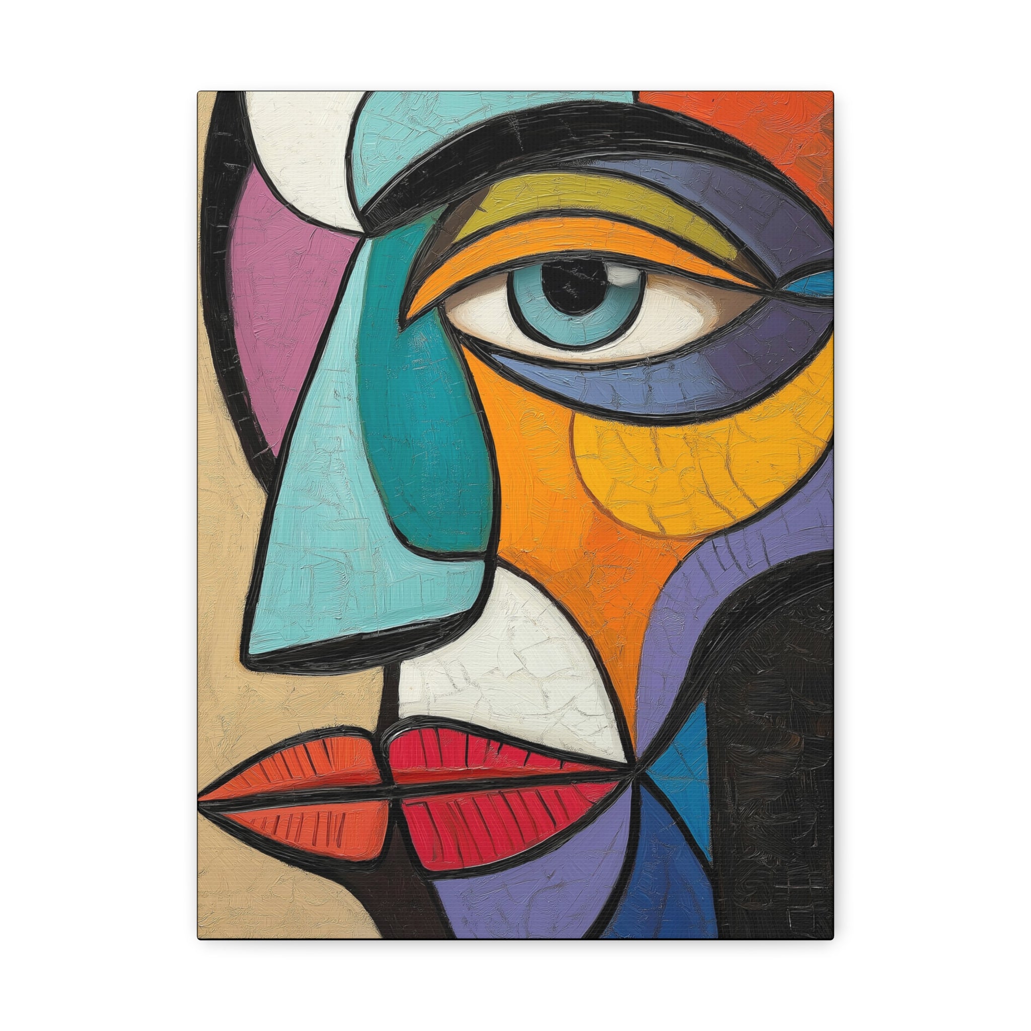 Picasso Esque Wall Art - Canvas Print - Kiss Me