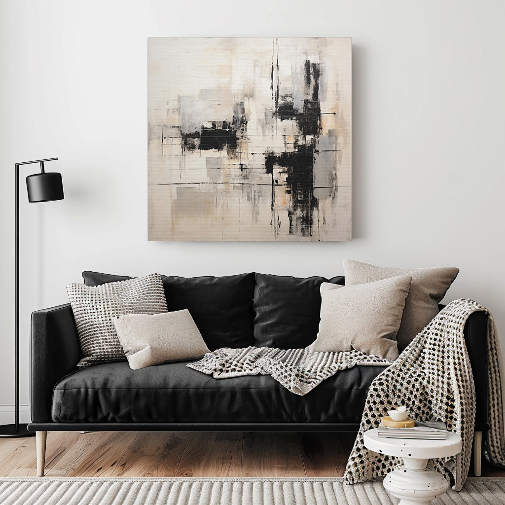 Abstract Neutral Blush Wall Art - Canvas Print Gallery Wrap