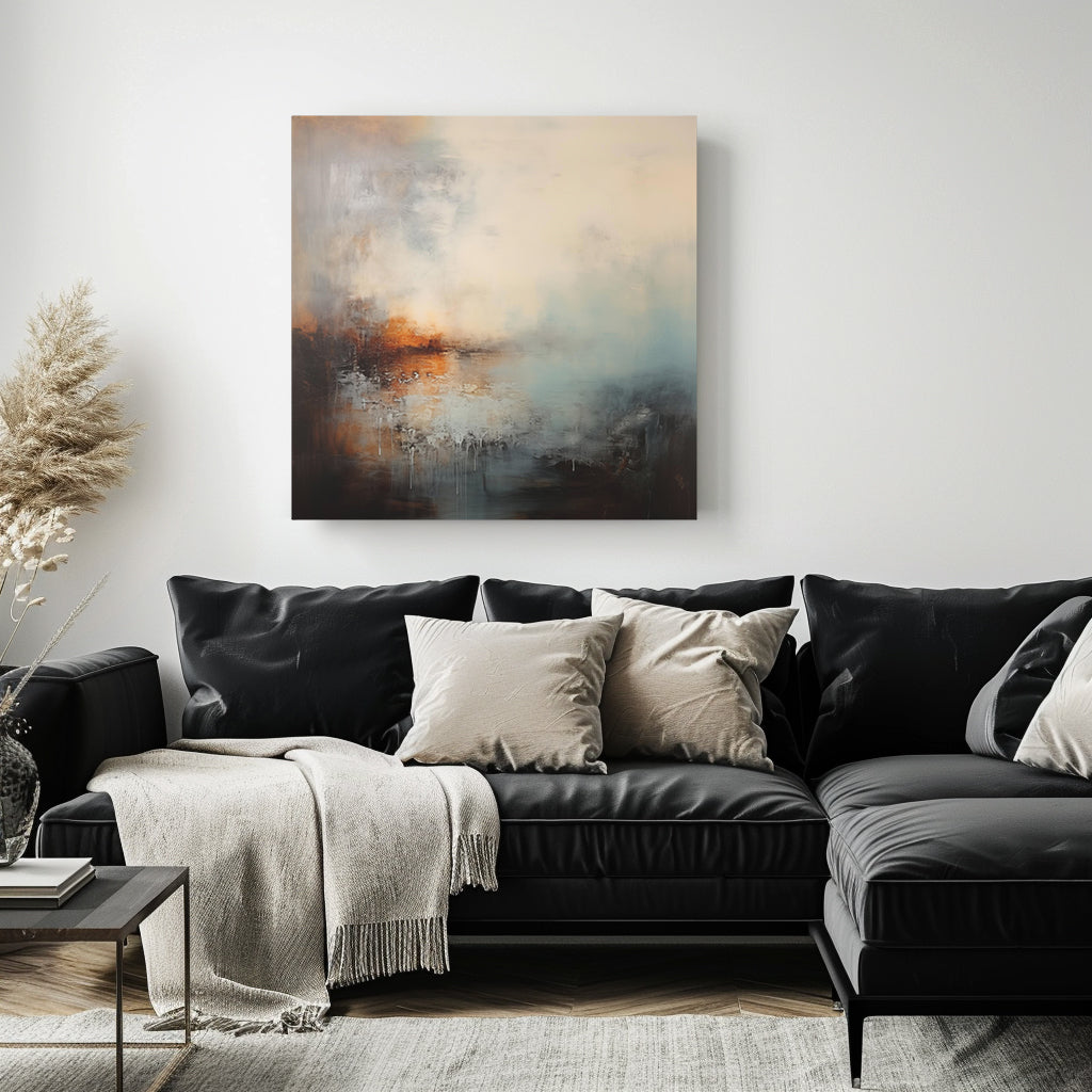 Abstract Misty Haze Wall Art - Canvas Print Gallery Wrap