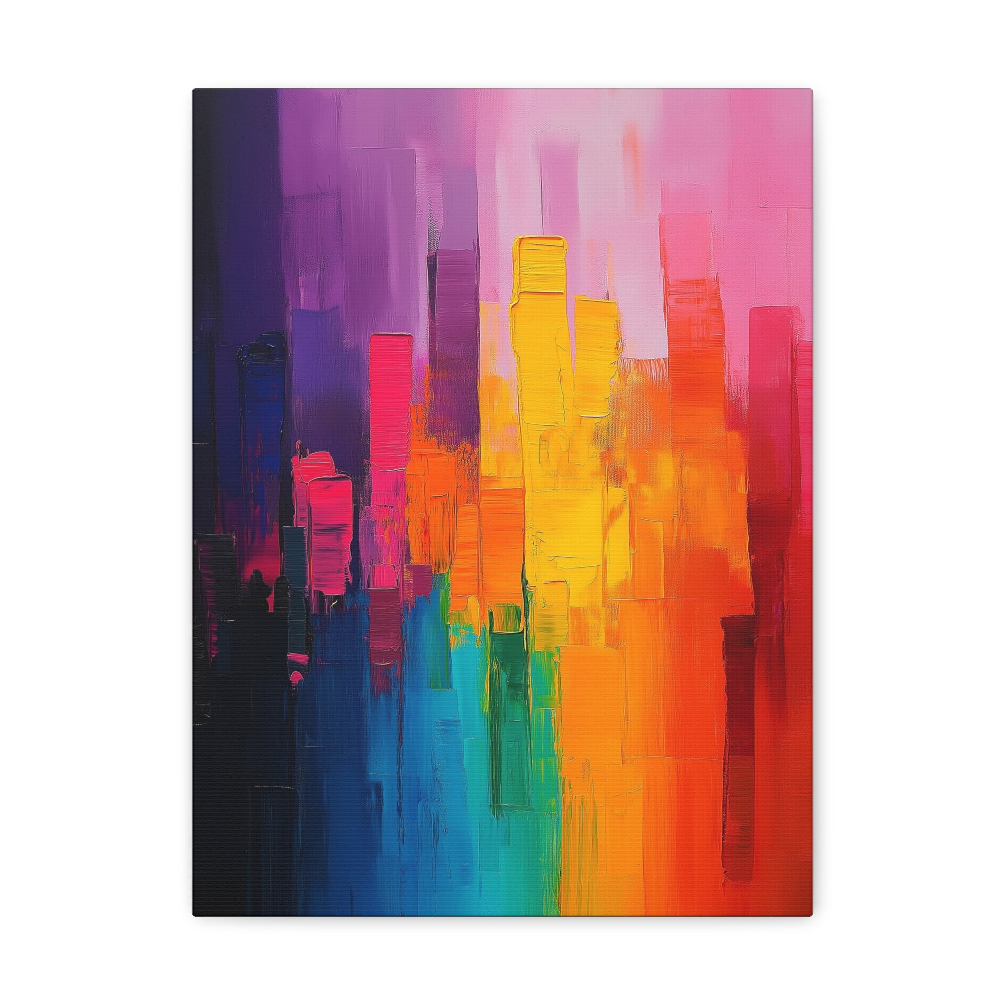 Colorful Abstract Wall Art - Canvas Print Gallery Wrap - Rainbow Impasto I