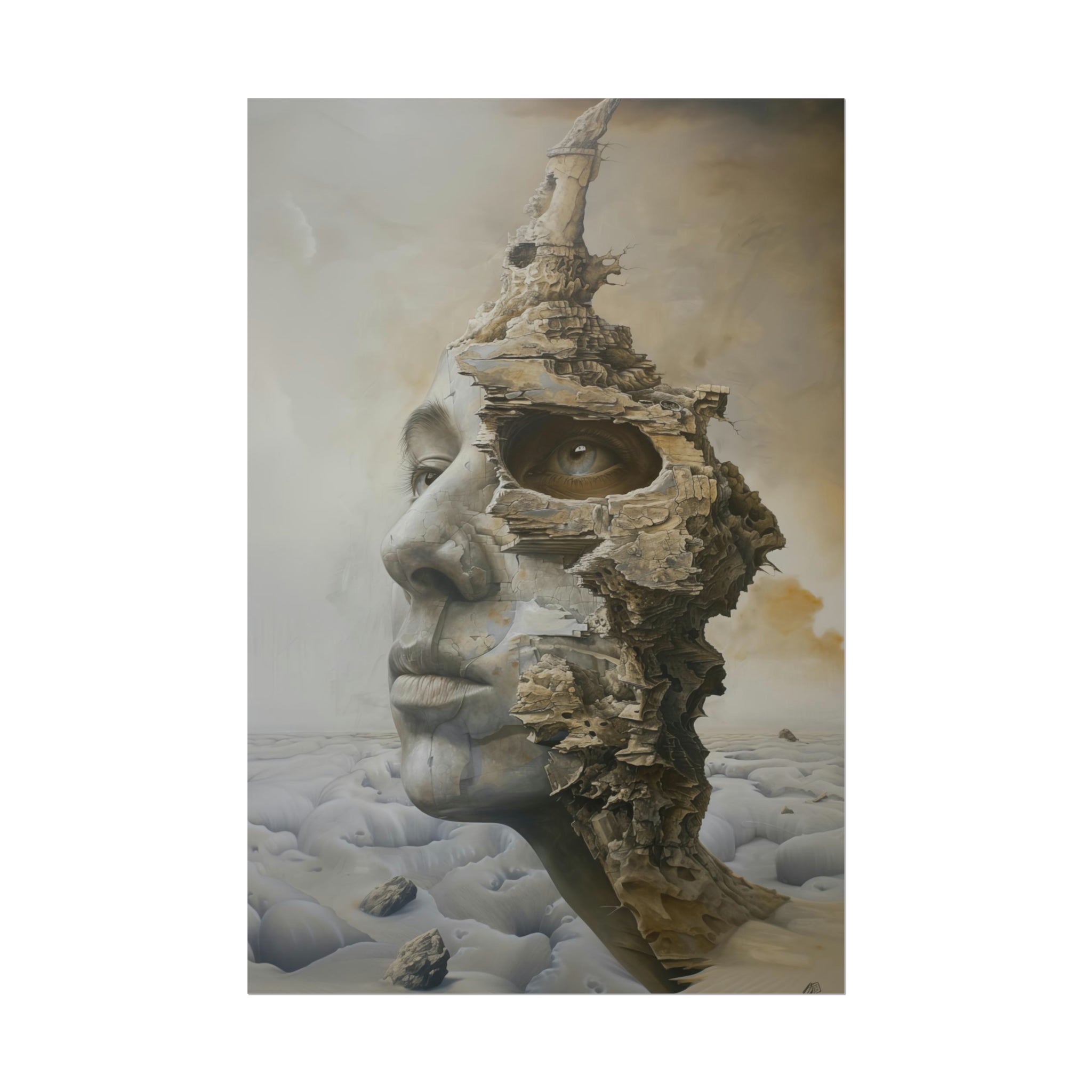 Surrealism Wall Art Print - Rock Face