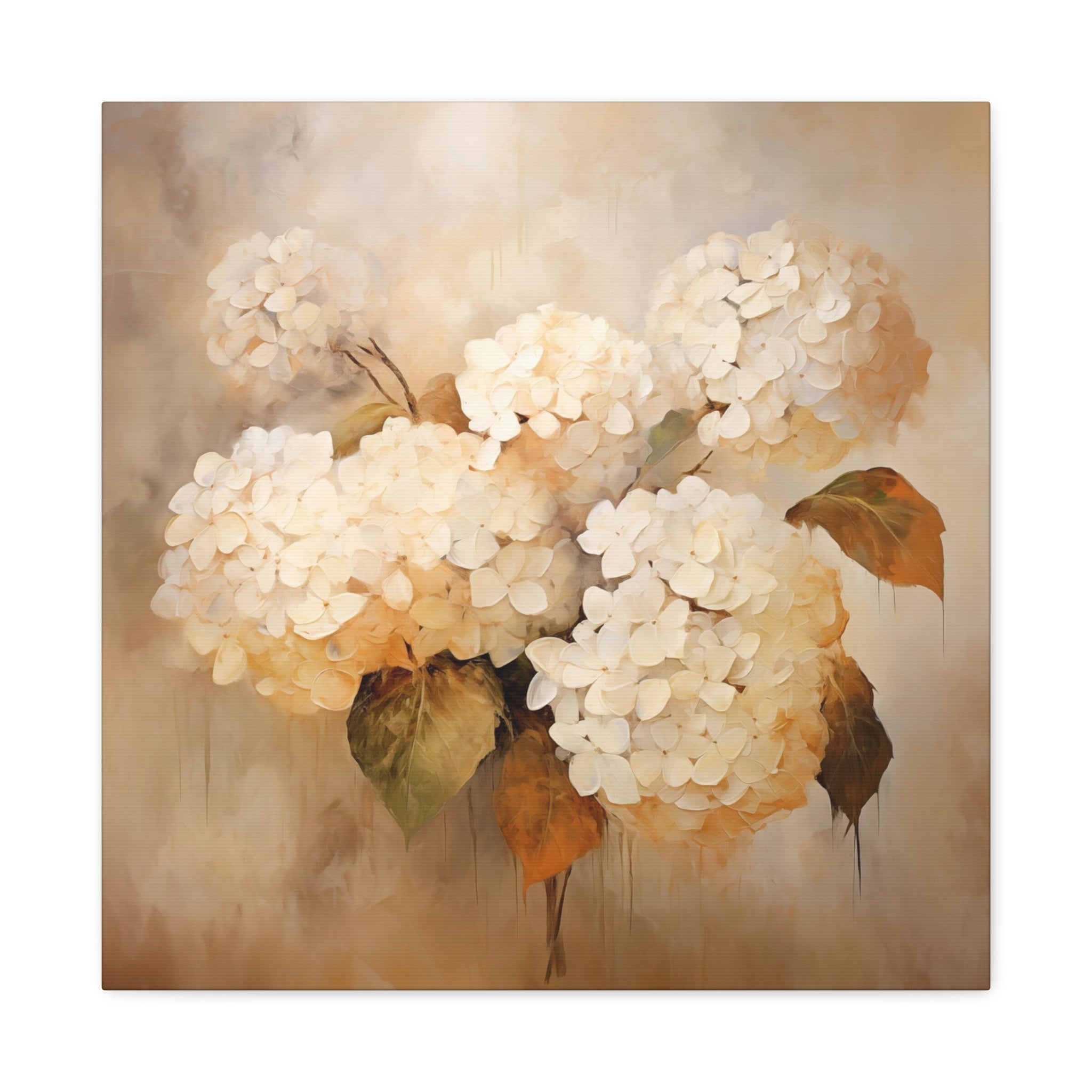 White Hydrangeas Wall Art - Canvas Print Gallery Wrap - Still Life