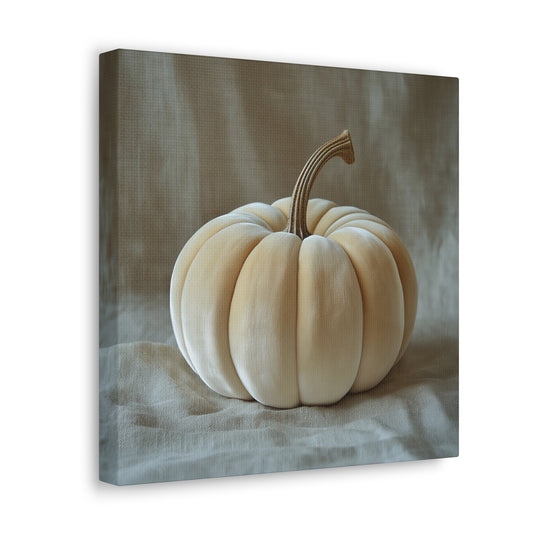 Pumpkin Wall Art - Canvas Print Gallery Wrap - Cream Velvet