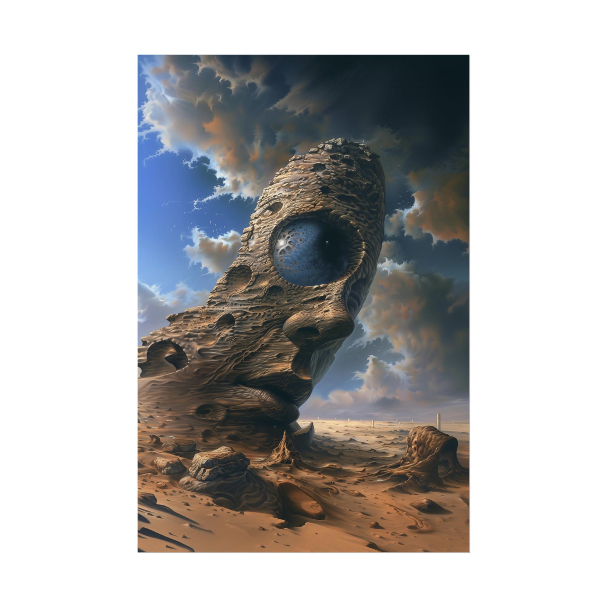 Surrealism Wall Art Print - Face in a Desert