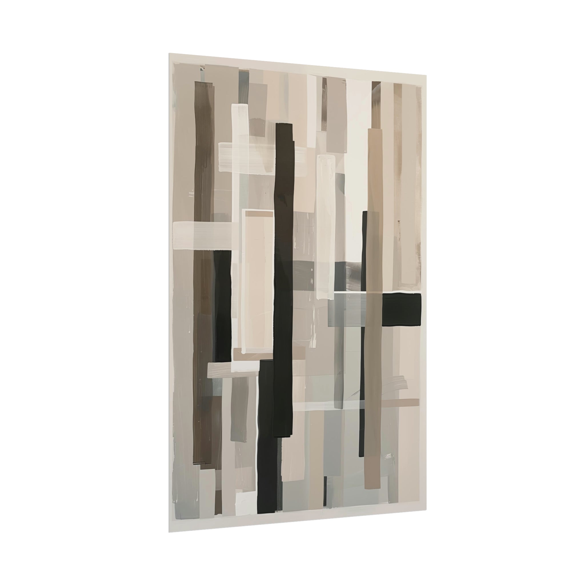 Abstract Wall Art Print - Fluted Neutrals