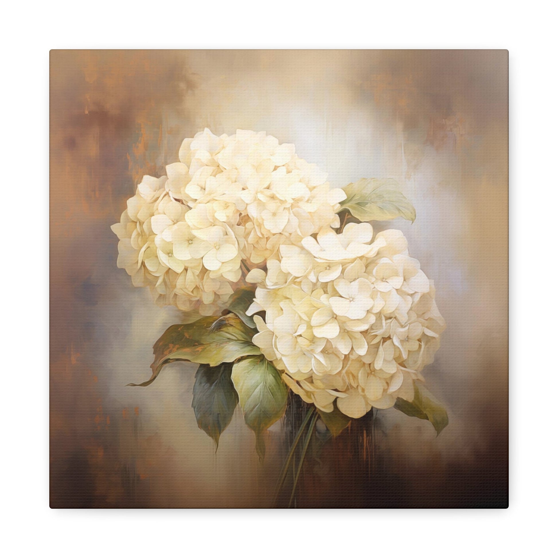 White Hydrangeas Wall Art - Canvas Print Gallery Wrap - Still Life