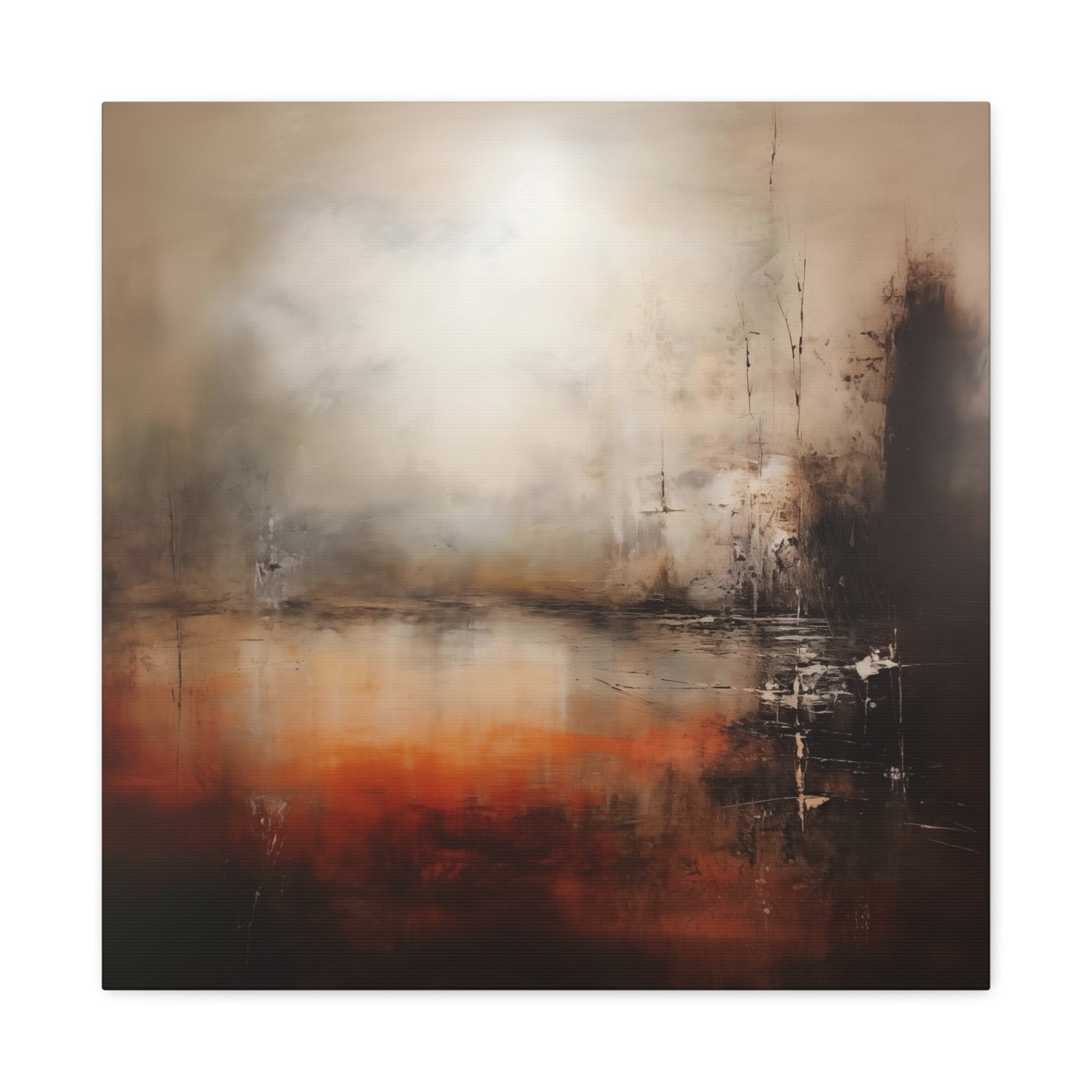 Abstract Misty Haze Wall Art - Canvas Print Gallery Wrap - Brown and Orange