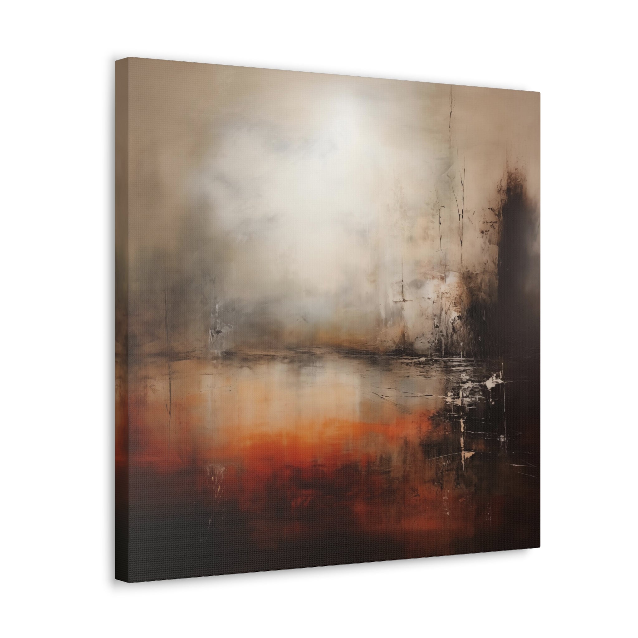 Abstract Misty Haze Wall Art - Canvas Print Gallery Wrap - Brown and Orange