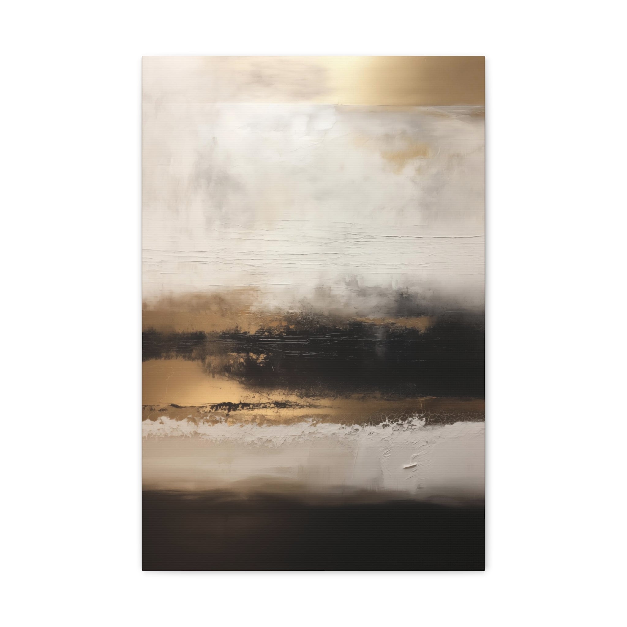 Abstract Neutral Wall Art - Canvas Print Gallery Wrap - Charred Concrete & Ochre